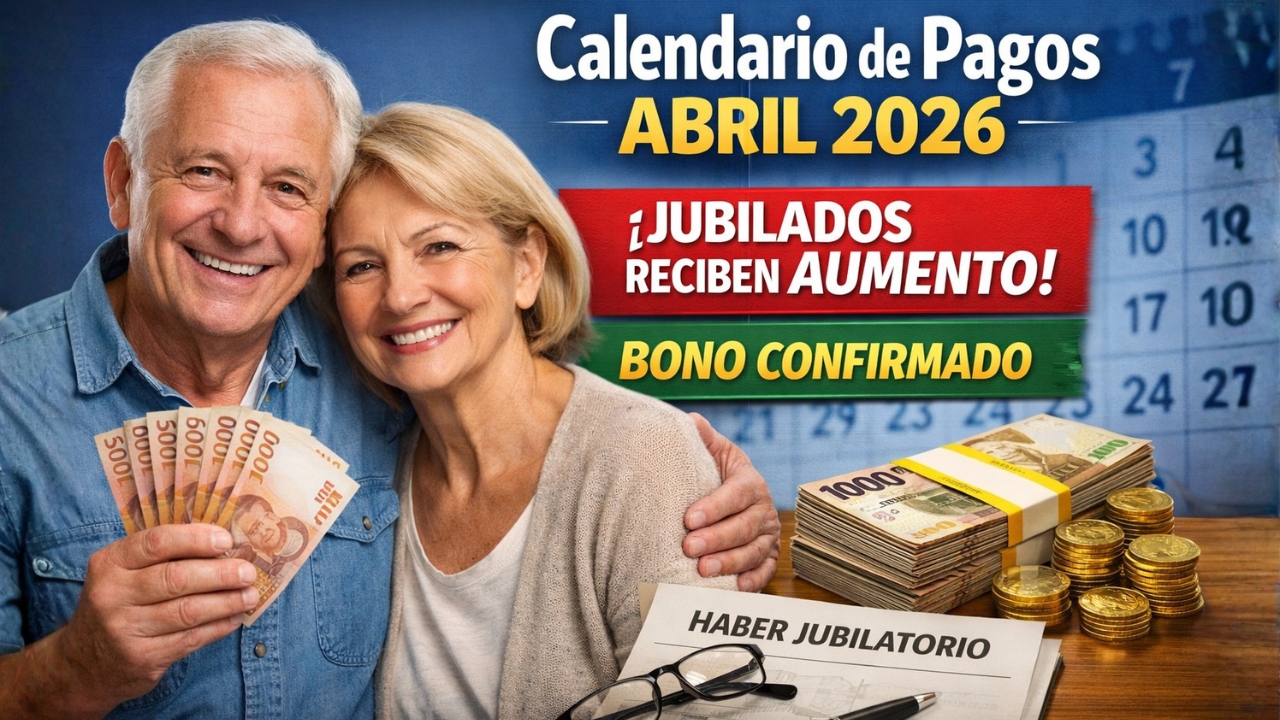 Calendario de pagos abril 2026: jubilados reciben aumento y bono confirmado